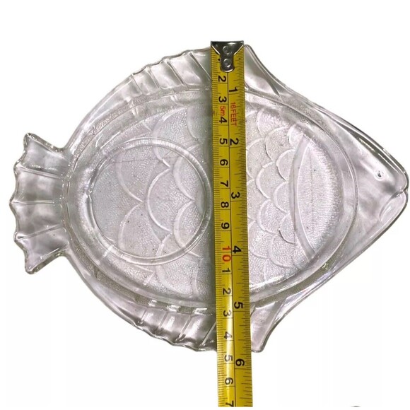Vintage Clear Glass Fish Snack Appetizer Plates - Lot Of 5 - Picture 7 of 7